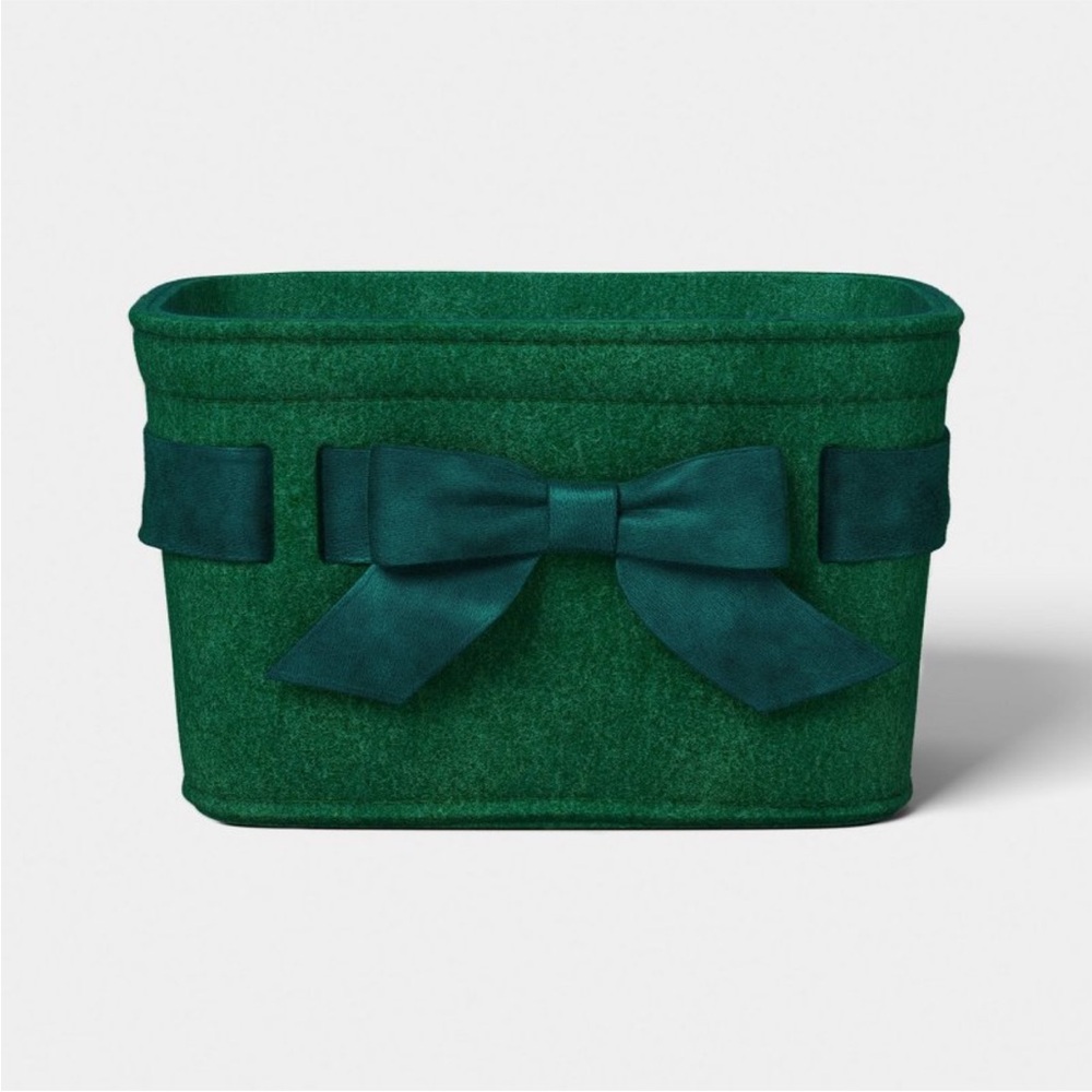 New Felt Bow Decorative Basket Green- Threshold™